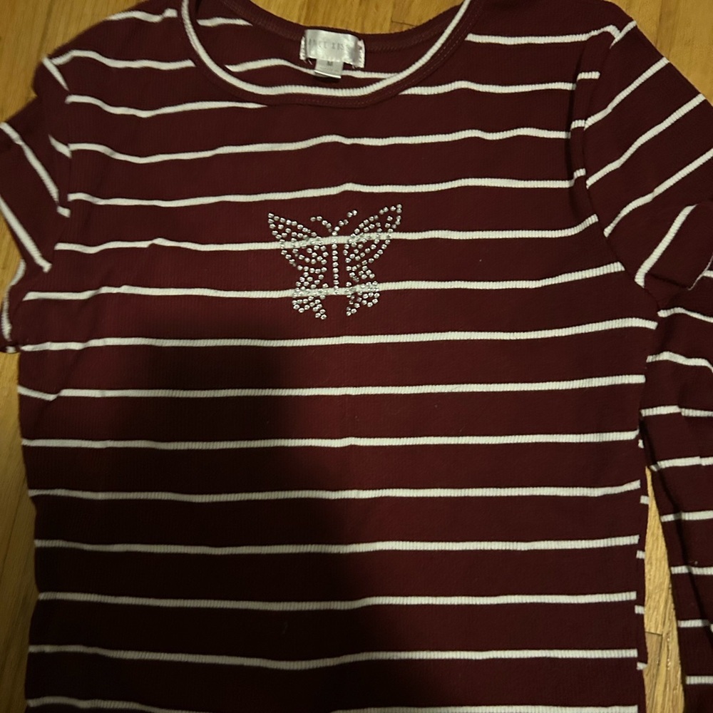 Burgandy long sleeve top for girl